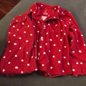 Carter’s girls red and white polka dot pajamas